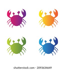 Crab logo template vector icon set