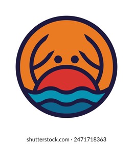 Crab logo template vector icon design