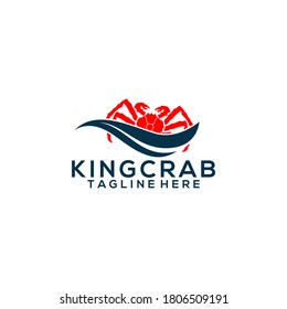 Crab logo template vector. Seafood logo concept