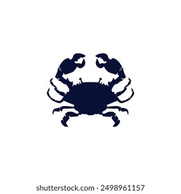 Crab logo vector design template, Crab Silhouette logo, Vector illustration.