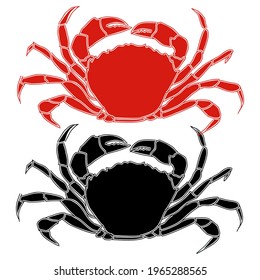 Crab Logo Vector, Perfect for illustration, pattern, design, background, Etc