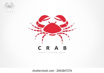Crab logo vector. Underwater animal design.