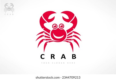 Vector del logotipo del cangrejo. Animal submarino.