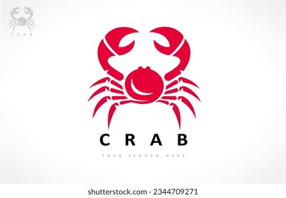 Crab logo vector. Underwater animal.