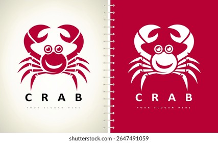 Crab logo vector. Underwater animal
