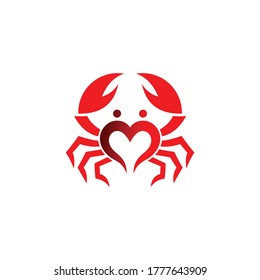 crab  with love logo, love crab logo