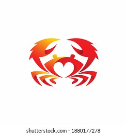 crab lovers logo with modern concept
