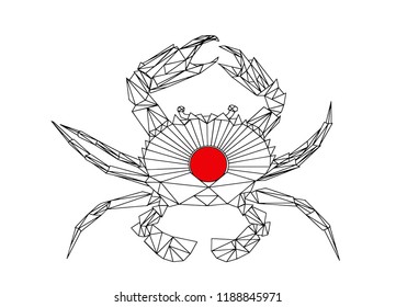 A crab, low poly vector illustration.
