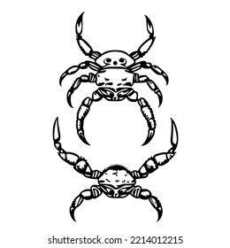 Crab Maori Tribal Tattoo Design Vector