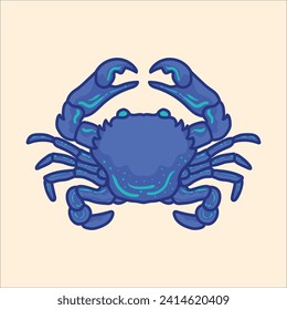 Crab mascot character cartoon illustration