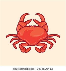 Crab mascot character cartoon illustration