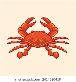 Crab mascot character cartoon illustration