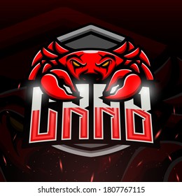 Crab mascot esport logo design