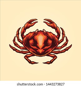 crab mascot logo design vector