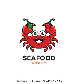 Crab mascot seafood logo vector