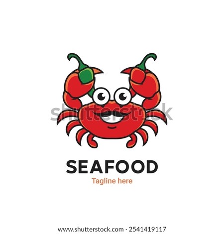 Crab mascot seafood logo vector