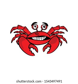 crab mascot simple design vector