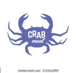 Logo de la carne de cangrejo, símbolo o plantilla de etiqueta. Ilustración vectorial de la barra de marisco o cangrejo.