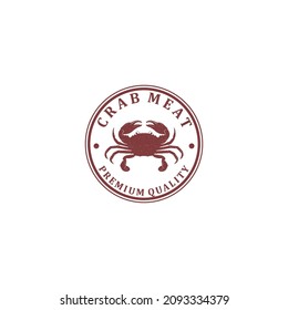 crab meat logo template vector, icon in white background