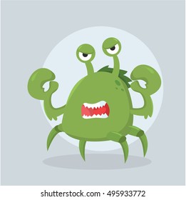 crab monster angry vector illustration design