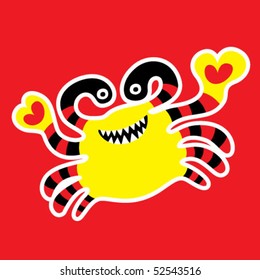 crab monster sticker