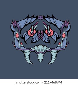 Crab monster vector illustration with retro color