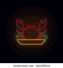 Crab neon icon. Simple thin line, outline vector of web icons for ui and ux, website or mobile application
