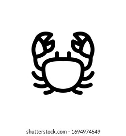 Crab Ocean Animal Outline Icon Logo Vector Illustration
