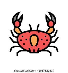 crab ocean color icon vector. crab ocean sign. isolated symbol illustration