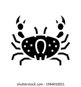 crab ocean glyph icon vector. crab ocean sign. isolated contour symbol black illustration