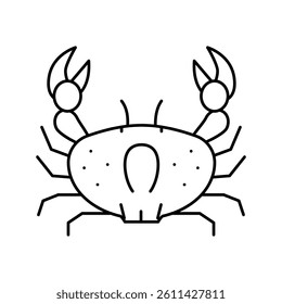 crab ocean line icon vector. crab ocean sign. isolated contour symbol black illustration