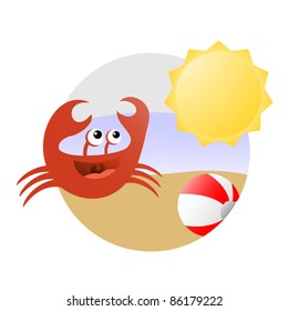 Crab On Beach Stock Vector (Royalty Free) 86179222 | Shutterstock