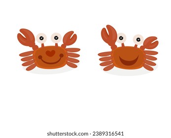 Crab on a white background.