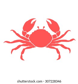 Crab on white background vector.