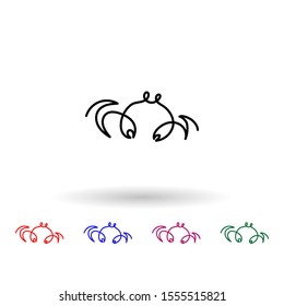 Crab one line multi color icon. Simple thin line, outline vector of animals one line icons for ui and ux, website or mobile application