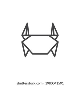 Crab Origami-Linie Symbol. lineares Stilzeichen für mobiles Konzept und Webdesign. Vektorsymbol für Krebskranke aus Papier. Symbol, Logo-Abbildung. Vektorgrafik