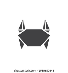 Crab origami vector icon. filled flat sign for mobile concept and web design. Paper crab glyph icon. Symbol, logo illustration. Vector graphics