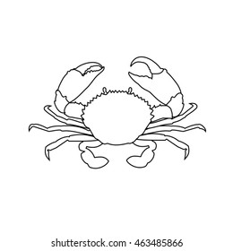 Crab out line icons. vector.