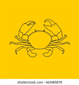 Crab out line icons. vector.