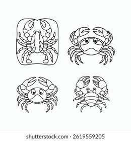 Crab Outline Coloring Page for Kids