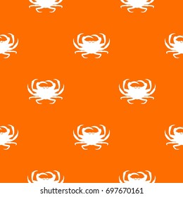 Crab pattern repeat seamless in orange color for any design. Vector geometric illustration