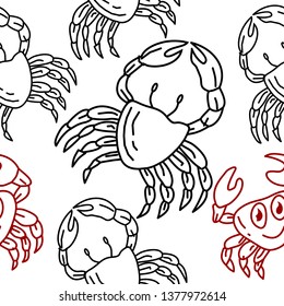 Crab Pattern Seamless Design Template Vector