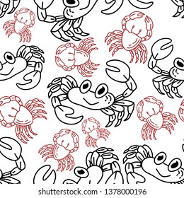 Crab Pattern Seamless Design Template Vector