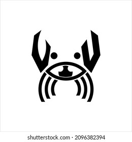 crab and Pet abstract Logo. Vector Illustration, dog, face, animal logo. 