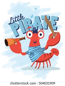 crab, pirate crab, Crab icon vector,  Cartoon crab funny vector illustration,  Red crab isolated on white background vector, Flat red crab marine seafood character,T-shirt Graphics