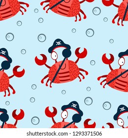 crab pirate vector pattern