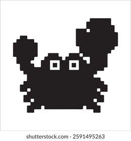 crab pixel art 8 bit for graphic design