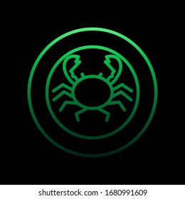 Crab in a plate outline nolan icon. Simple thin line, outline vector of restaurant icons for ui and ux, website or mobile application