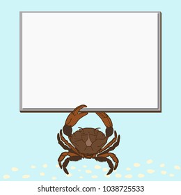 crab with a plate, vector