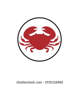 Crab red icon vector illustration sign